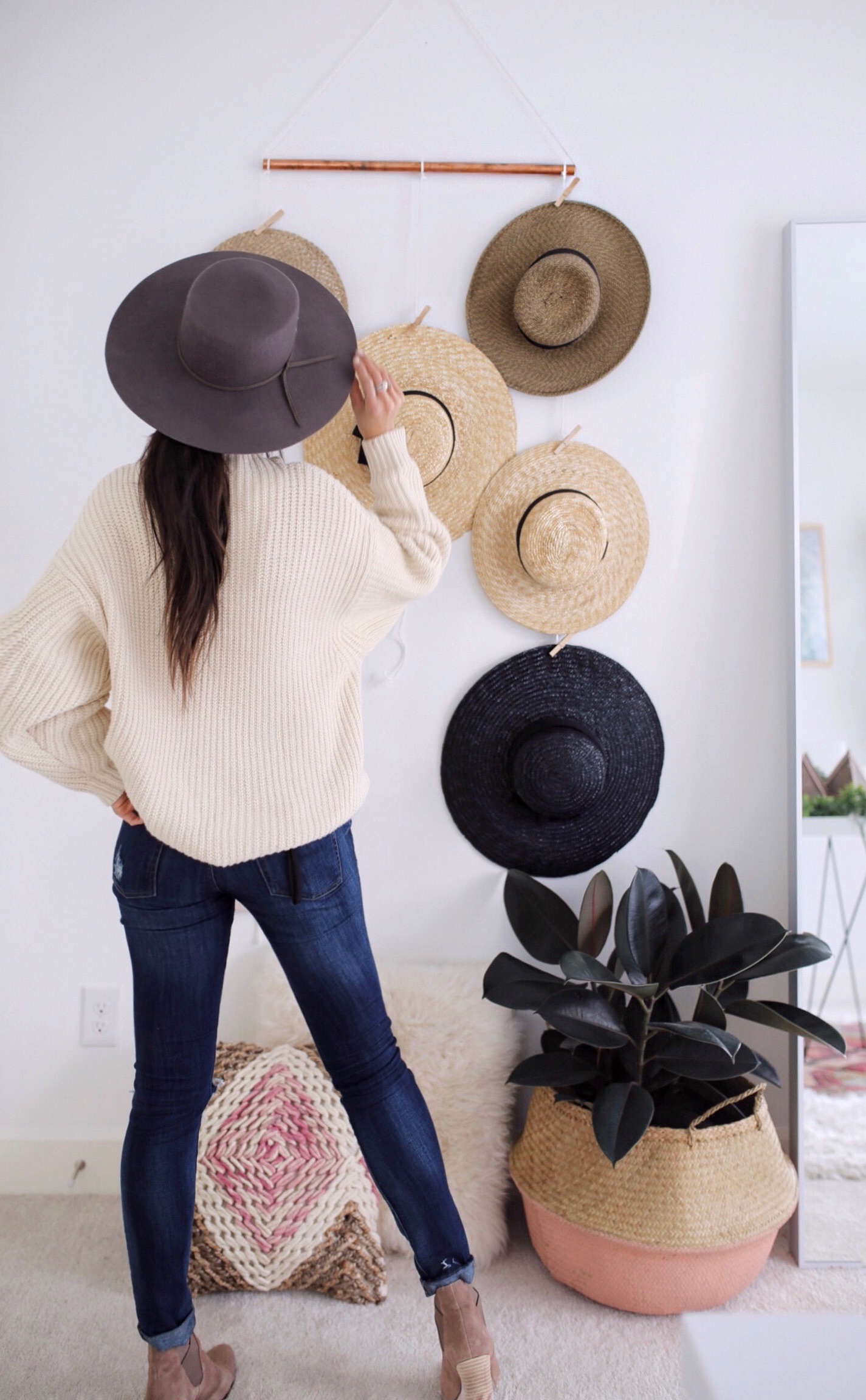 DIY Hat Wall Display Gypsy Tan