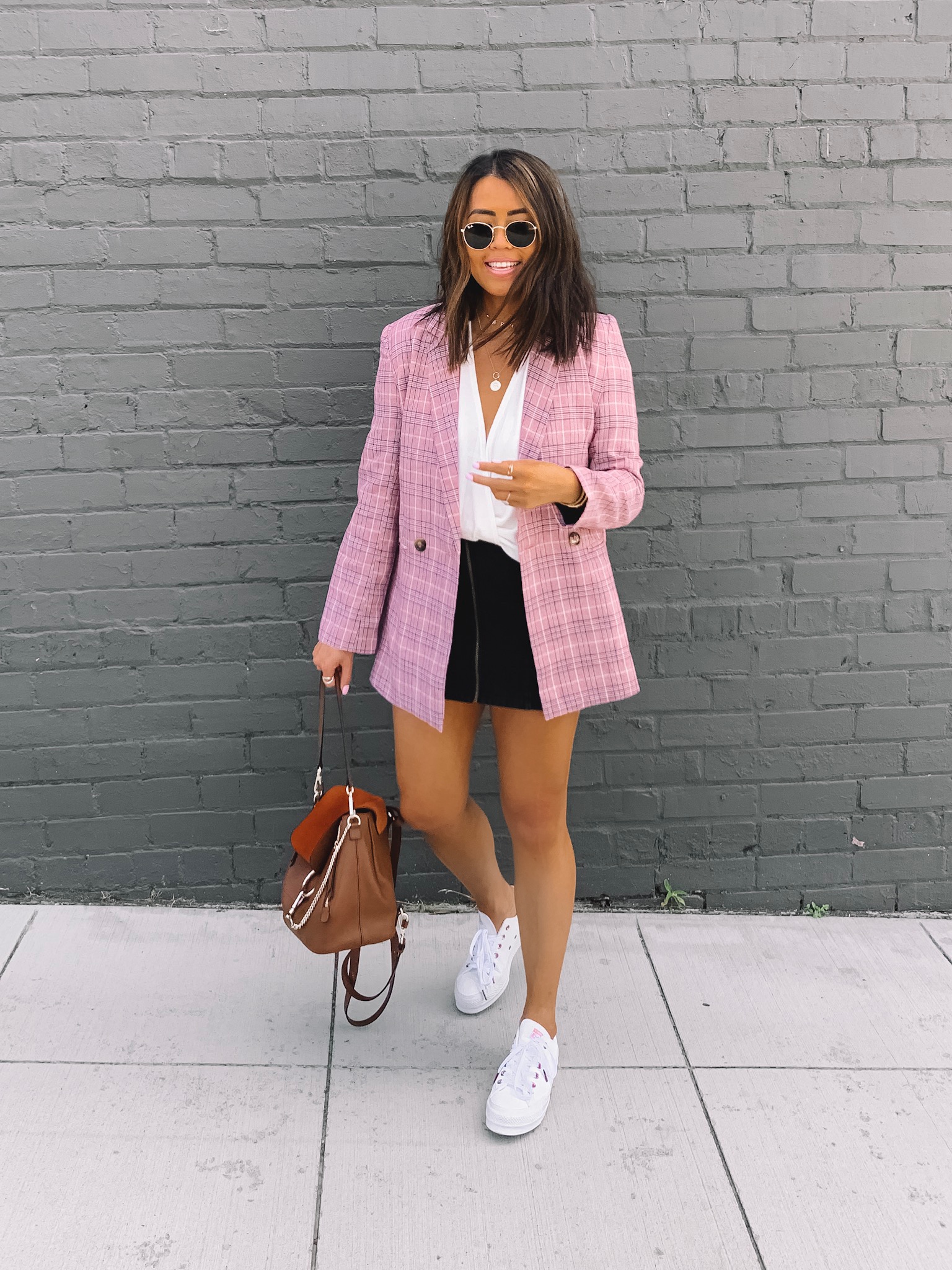 blazer with skirt outfit