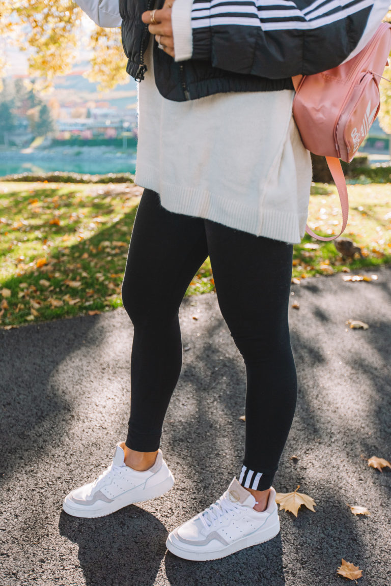 tan adidas outfit