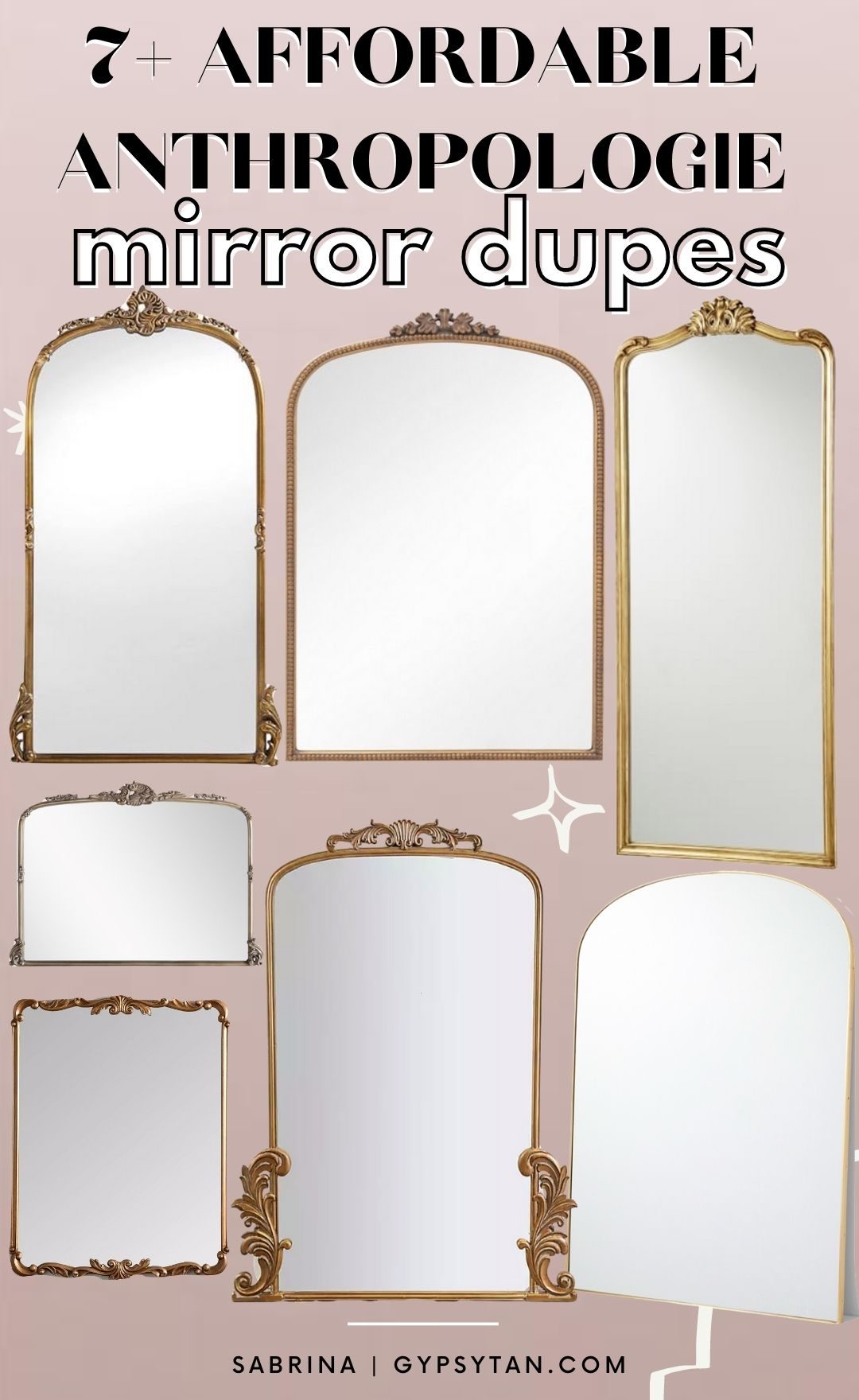 7 Affordable Anthropologie Mirror Dupe, Large Gold Floor Mirror Anthropologie